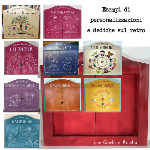 TEATRINO BUTAI KAMISHIBAI DECORATO PERSONALIZZABILE PEZZO UNICO ARTIGIANALE GIOCO IN LEGNO IDEA REGALO PERSONALIZZATO MAESTRE NATALE