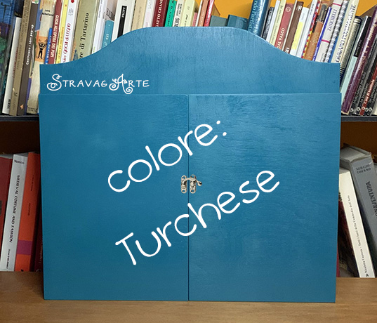 Teatrino Kamishibai Butai StravagArte in legno color turchese formato A3