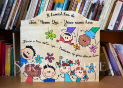 LN001 STRAVAGARTE TEATRINO KAMISHIBAI A3 DECORATO PERSONALIZZABILE PERSONALIZZATO BAMBINI A TESTA IN SU E IN GIU CON FIORI