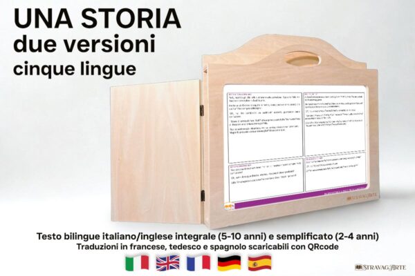 Babbo Natale e il biscotto dell'amicizia - storia kamishibai bilingue di StravagArte con burattini da ritagliare e flashcards - testo italiano e inglese - qr code per materiali didattici extra - testo retro