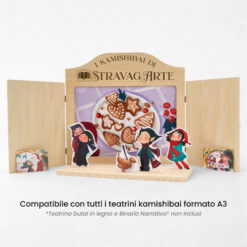 Kamishibai: Tavole A3 Babbo Natale e il biscotto dell’amicizia compatibili teatrino legno.