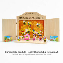 Kamishibai: Tavole A3 La Magica Danza delle Api compatibili teatrino legno.