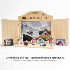 Kamishibai: Tavole A3 Cappuccetto Rosso Fiaba Stravagante compatibili teatrino legno.