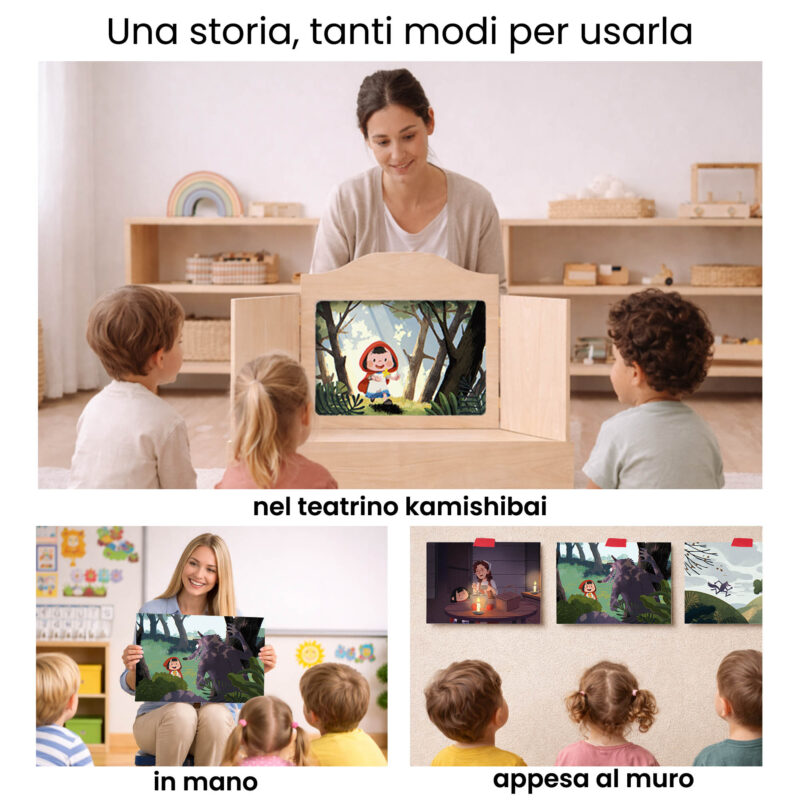 Kamishibai per la scuola: Uso didattico storia Cappuccetto Rosso Fiaba Stravagante StravagArte in classe.