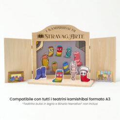Kamishibai: Tavole A3 Il Paese di Calzettonia – Storia di Calzini Spaiati, Bucati e Scoloriti compatibili teatrino legno.