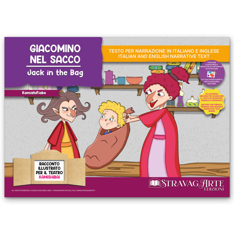 GKamishibai copertina storia bilingue Giacomino Nel Sacco StravagArte 