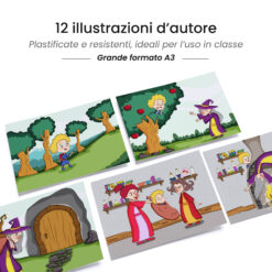 Kamishibai: tavole A3 illustrate per storia Kamishibai Giacomino Nel Sacco.