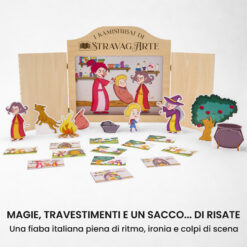 Kamishibai kit Giacomino Nel Sacco con burattini e teatrino butai A3 StravagArte.