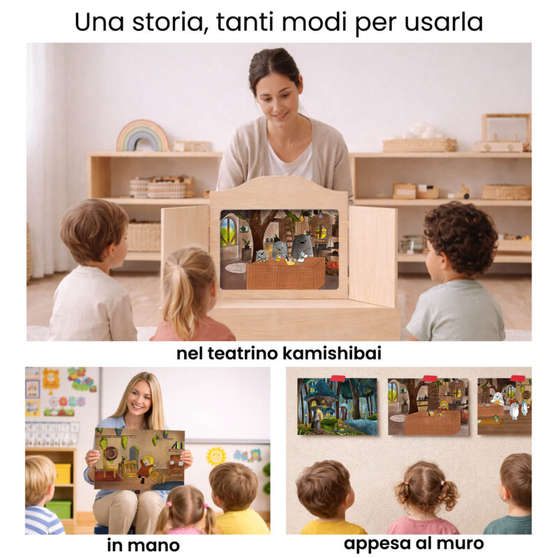 Kamishibai per la scuola: Uso didattico storia Riccioli d’Oro e i Tre Orsi Fiaba Stravagante StravagArte in classe.