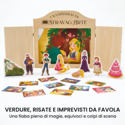 Kamishibai kit Raperonzolo Tirami Su - Fiaba Stravagante con burattini e teatrino butai A3 StravagArte.