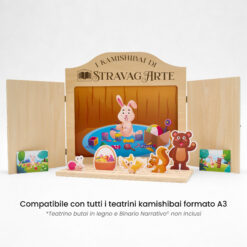 Kamishibai: Tavole A3 Ciccio Pasqualino e le Prime Uova di Pasqua compatibili teatrino legno.