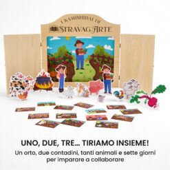 Kamishibai kit La Rapa Gigante con burattini e teatrino butai A3 StravagArte.