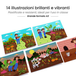 Kamishibai: tavole A3 illustrate per storia Kamishibai La Rapa Gigante.