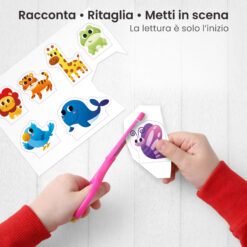 Kamishibai: Ritaglio burattini dei personaggi della storia La Settimana a Colori degli Animali.