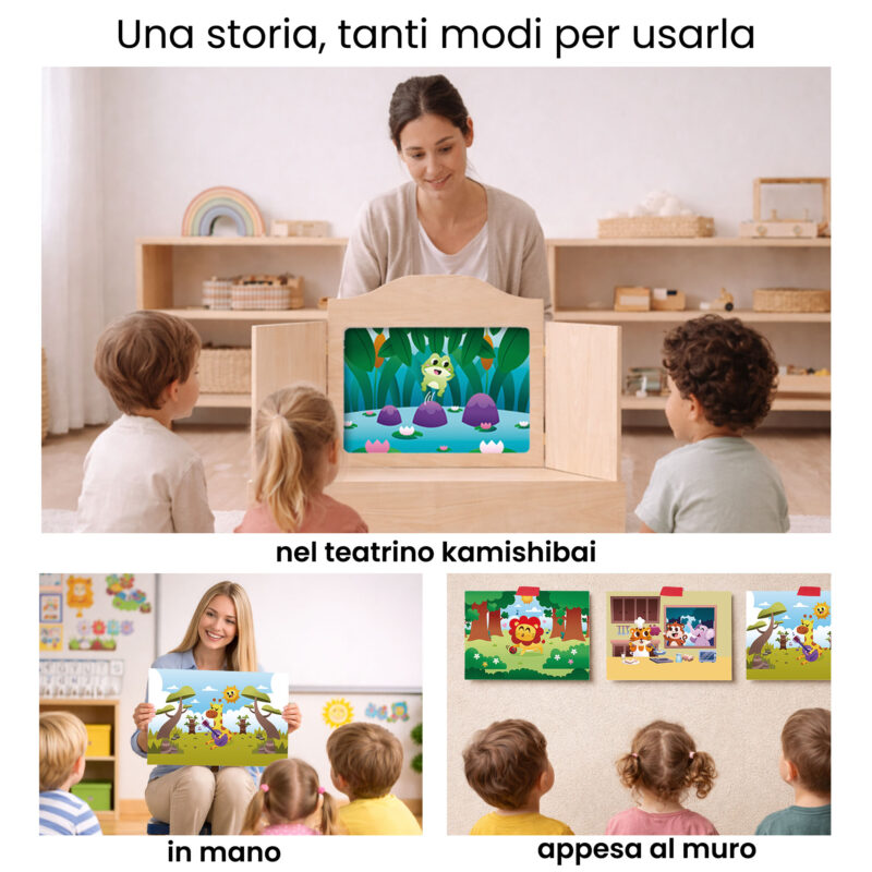 Kamishibai per la scuola: Uso didattico storia La Settimana a Colori degli Animali StravagArte in classe.
