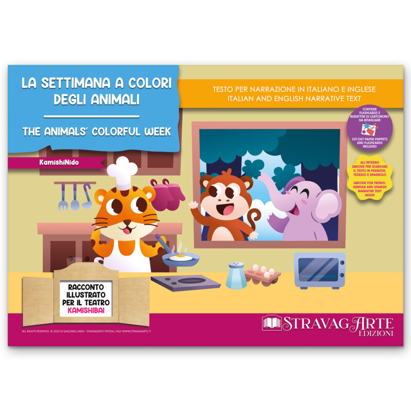 Kamishibai copertina storia bilingue La Settimana a Colori degli Animali StravagArte 