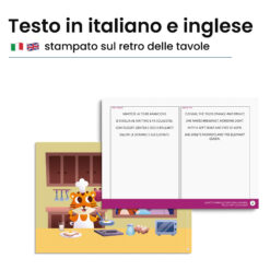 Kamishibai: Retro tavole La Settimana a Colori degli Animali con testo bilingue italiano inglese.