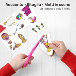 Kamishibai: Ritaglio burattini dei personaggi della storia La Befana e le Prove di Volo.