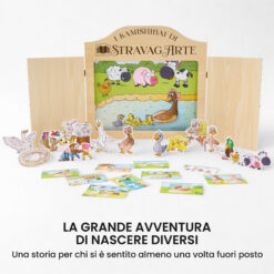 Kamishibai kit Il Brutto Anatroccolo – Fiaba Stravagante con burattini e teatrino butai A3 StravagArte.
