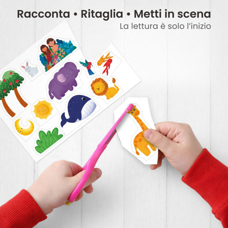 Kamishibai: Ritaglio burattini dei personaggi della storia Il Racconto del Principio: Storia della Creazione Narrata ai Bambini.