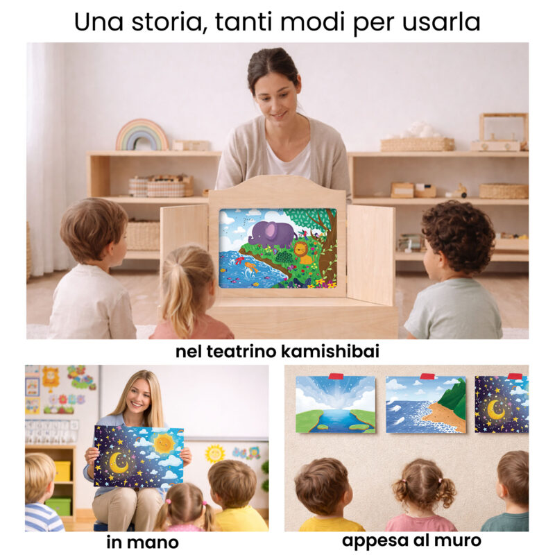 Kamishibai per la scuola: Uso didattico storia Il Racconto del Principio: Storia della Creazione Narrata ai Bambini StravagArte in classe.