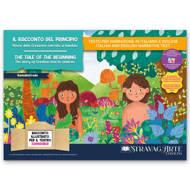 Kamishibai copertina storia bilingue Il Racconto del Principio: Storia della Creazione Narrata ai Bambini StravagArte 