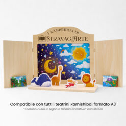 Kamishibai: Tavole A3 Il Racconto del Principio: Storia della Creazione Narrata ai Bambini compatibili teatrino legno.