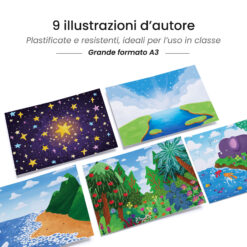 Kamishibai: tavole A3 illustrate per storia Kamishibai Il Racconto del Principio: Storia della Creazione Narrata ai Bambini.