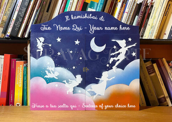 Teatrino kamishibai A3 Legno di Betulla Personalizzabile - BZ001 BZ001 STRAVAGARTE TEATRINO KAMISHIBAI A3 BLU ZAFFIRO PETER PAN DECORATO PERSONALIZZATO PERSONALIZZABILE