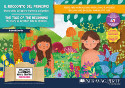 Il Racconto del Principio - La Creazione Narrata ai Bambini - storia kamishibai bilingue IL RACCONTO DEL PRINCIPIO - fronte - storie kamishibai storia della creazione narrata ai bambini collana KamishiCredo Stravagarte storie fiabe favole a tema religioso