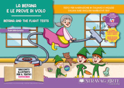 La Befana e le Prove di Volo - storia kamishibai bilingue LA BEFANA E LE PROVE DI VOLO fronte BEFANA AND THE FLYING TESTS storia kamishibai befana epifania story storie fiabe favole kamishibai StravagArte