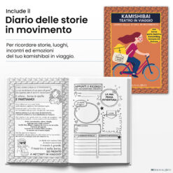KamishiBag borsa porta teatrino kamishibai A3 con Diario delle Storie in Movimento incluso