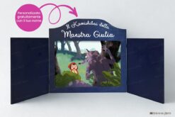 Teatrino kamishibai decorato personalizzato StravagArte colore blu colore blu zaffiro - kamishibai con carta docente