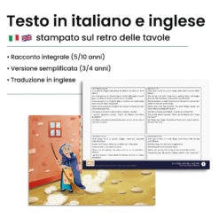 Kamishibai: Retro tavole La storia vera della Befana con testo bilingue italiano inglese.