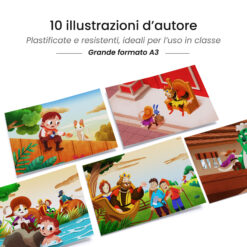 Kamishibai: Tavole A3 illustrate per storia Kamishibai Il gatto con gli stivali.