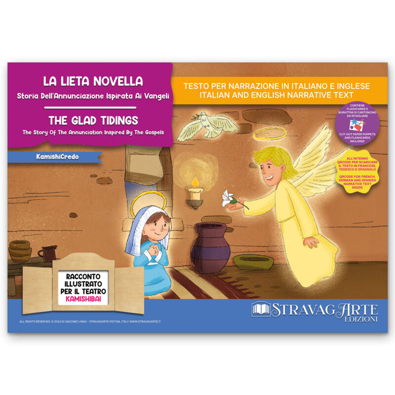 Kamishibai copertina storia bilingue La Lieta Novella – Storia dell’Annunciazione Ispirata ai Vangeli StravagArte 