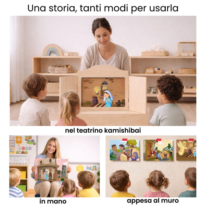 Kamishibai per la scuola: Uso didattico storia La Lieta Novella – Storia dell’Annunciazione Ispirata ai Vangeli StravagArte in classe.