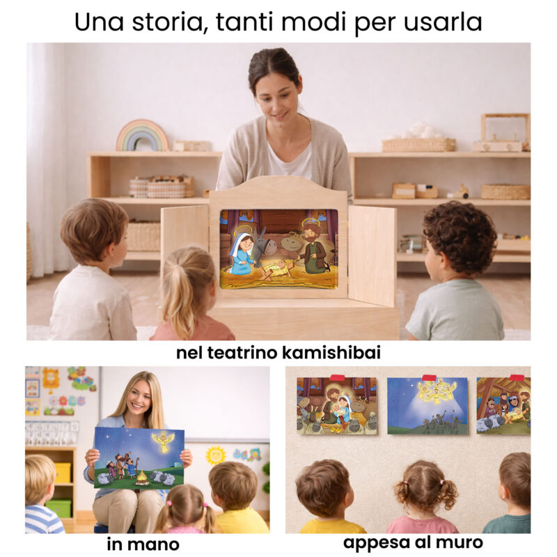 Kamishibai per la scuola: Uso didattico storia La Notte Santa Storia della Notte in cui Nacque Gesù ispirata ai Vangeli StravagArte in classe.