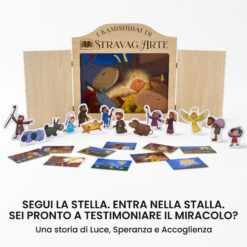Kamishibai kit La Notte Santa Storia della Notte in cui Nacque Gesù ispirata ai Vangeli con burattini e teatrino butai A3 StravagArte.