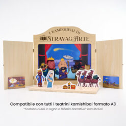 Kamishibai: Tavole A3 I Tre Re dall’Oriente Storia dell’Adorazione dei Magi ispirata ai Vangeli compatibili teatrino legno.