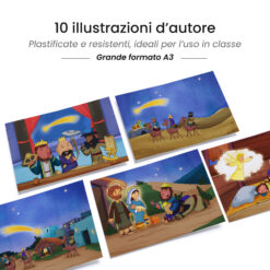 Kamishibai: tavole A3 illustrate per storia Kamishibai I Tre Re dall’Oriente Storia dell’Adorazione dei Magi ispirata ai Vangeli.