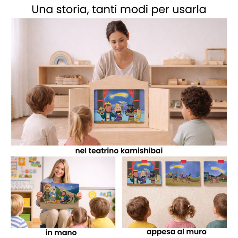 Kamishibai per la scuola: Uso didattico storia I Tre Re dall’Oriente Storia dell’Adorazione dei Magi ispirata ai Vangeli StravagArte in classe.