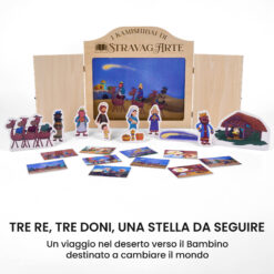 Kamishibai kit I Tre Re dall’Oriente Storia dell’Adorazione dei Magi ispirata ai Vangeli con burattini e teatrino butai A3 StravagArte.