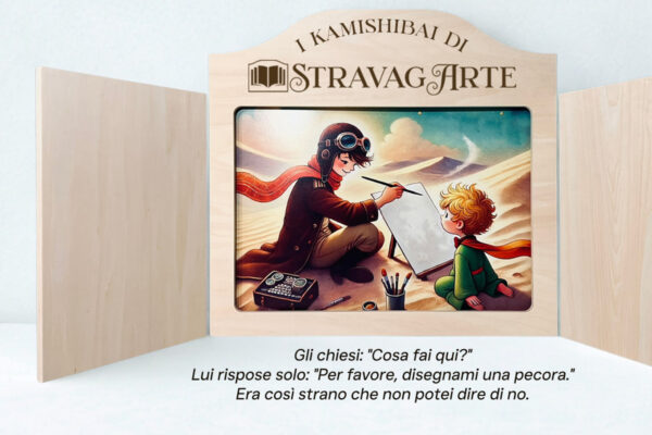 Il piccolo principe - storia di un viaggio tra le stelle - storia kamishibai bilingue di Stravagarte - illustrazione interna