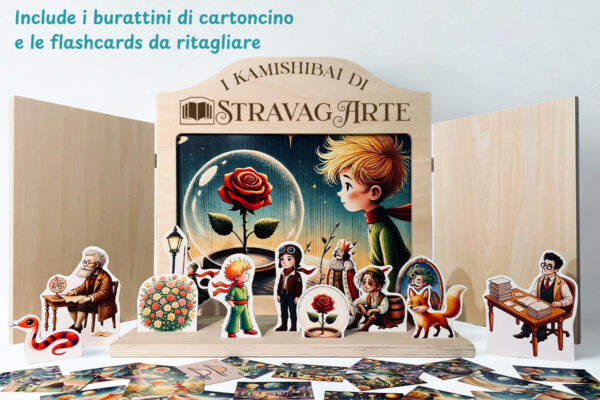 Contenuto della confezione Il Piccolo Principe kamishibai: tavole illustrate, burattini e flashcards