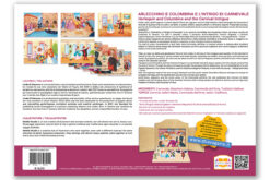Arlecchino e Colombina e l'Intrigo di Carnevale | Storia kamishibai bilingue italiano/inglese con burattini, flashcards e materiali educativi stampabili - copertina retro