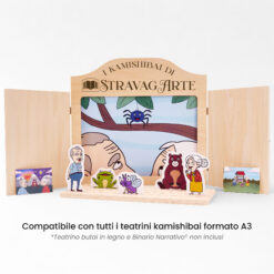 Kamishibai: Tavole A3 Dentro Fuori Sopra Sotto compatibili teatrino legno.