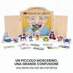 Kamishibai kit Dentro Fuori Sopra Sotto con burattini e teatrino butai A3 StravagArte.