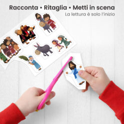 Kamishibai: Ritaglio burattini dei personaggi della storia Il Re sull’Asinello – Storia della Domenica delle Palme ispirata ai Vangeli.