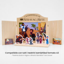 Kamishibai: Tavole A3 Il Re sull’Asinello – Storia della Domenica delle Palme ispirata ai Vangeli compatibili teatrino legno.
